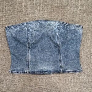 Express Denim Cropped Tube Top